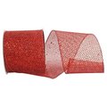 Reliant Ribbon Reliant Ribbon 97713W-065-10F 4 in. 10 Yards Grand Net Glitter Wired Edge Ribbon; Red 97713W-065-10F